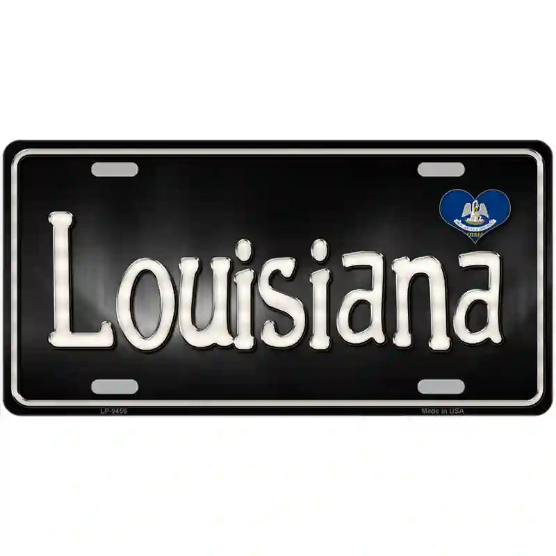 Louisiana Flag Script Metal Novelty License Plate 24" x 12" (LLP)