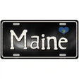 Maine Flag Script Metal Novelty License Plate 24" x 12" (LLP)