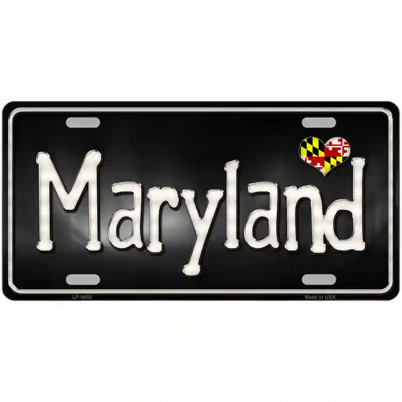 Maryland Flag Script Metal Novelty License Plate 24" x 12" (LLP)