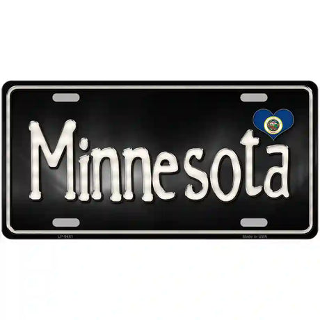 Minnesota Flag Script Metal Novelty License Plate 24" x 12" (LLP)