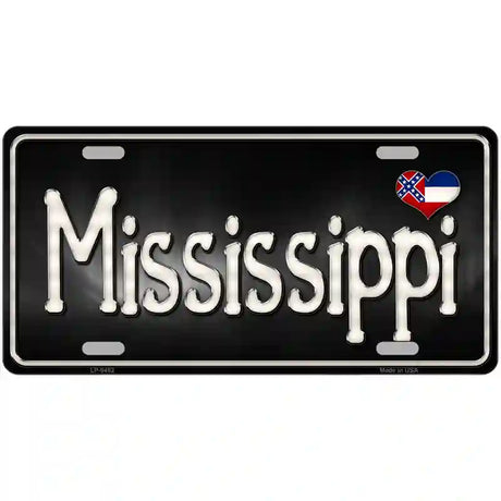 Mississippi Flag Script Metal Novelty License Plate 24" x 12" (LLP)