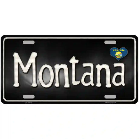 Montana Flag Script Metal Novelty License Plate 24" x 12" (LLP)