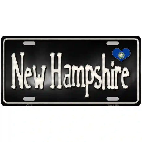 New Hampshire Flag Script Metal Novelty License Plate 24" x 12" (LLP)