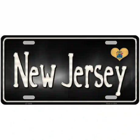 New Jersey Flag Script Metal Novelty License Plate 24" x 12" (LLP)