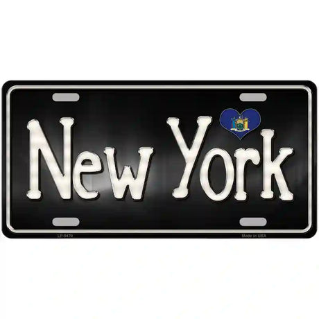 New York Flag Script Metal Novelty License Plate 24" x 12" (LLP)