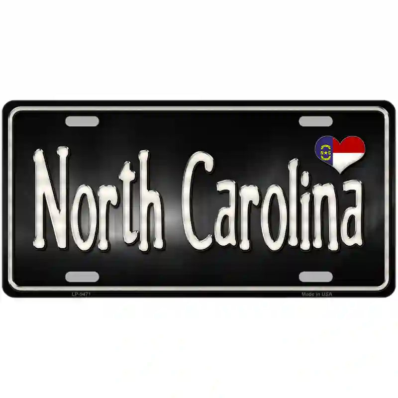 North Carolina Flag Script Metal Novelty License Plate 24" x 12" (LLP)