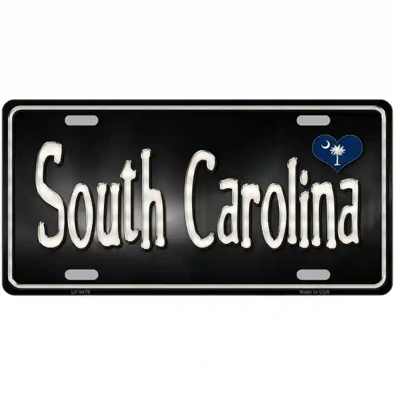 South Carolina Flag Script Metal Novelty License Plate 24" x 12" (LLP)