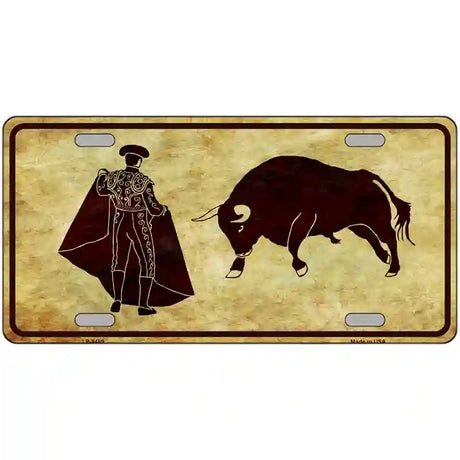 Bullfight Novelty Metal License Plate 24" x 12" (LLP)