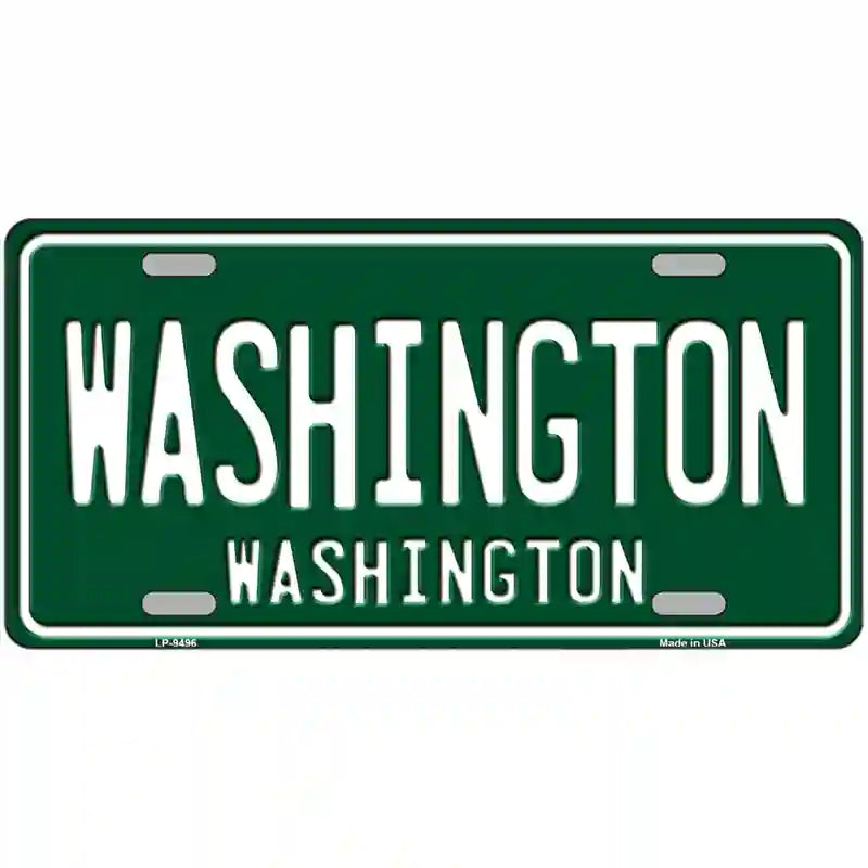 Washington Green Novelty Metal License Plate 24" x 12" (LLP)