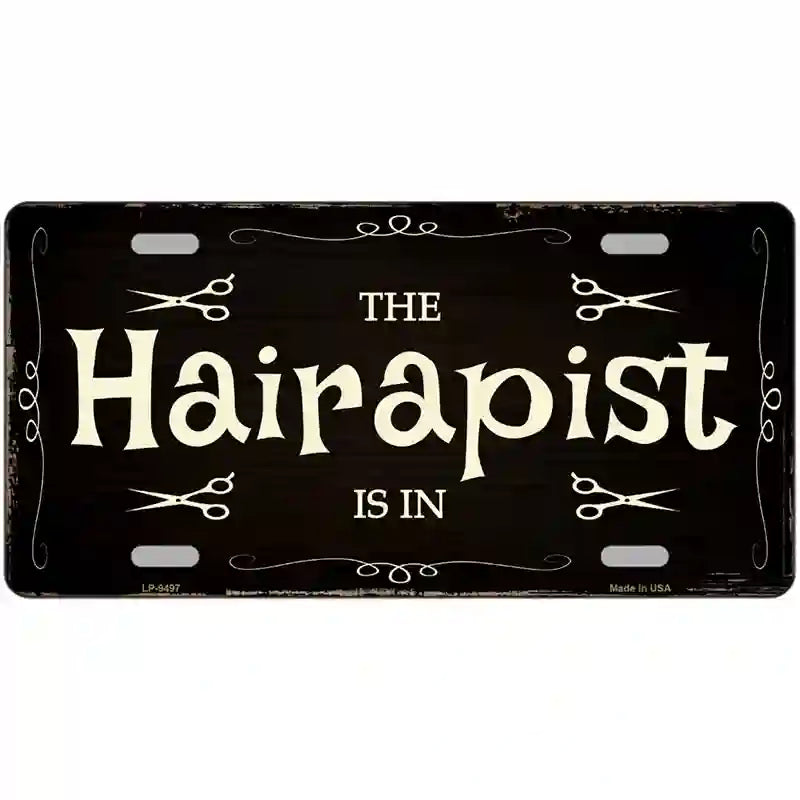 Hairapist Novelty Metal License Plate 24" x 12" (LLP)