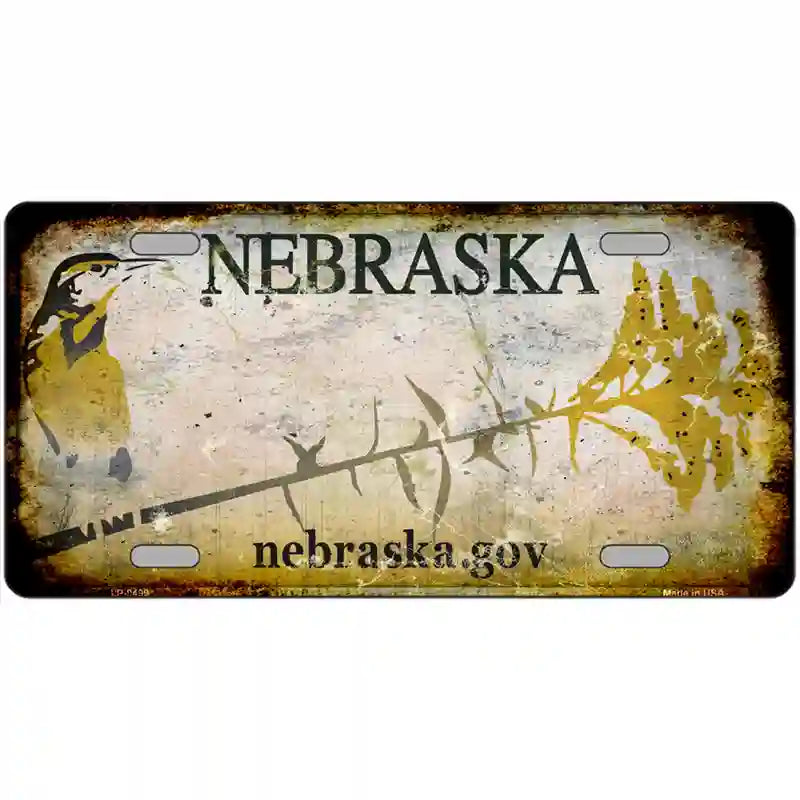 Nebraska Blank Rusty Novelty Metal License Plate 24" x 12" (LLP)