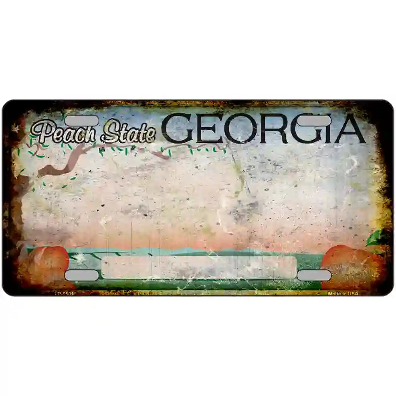 Georgia Rusty Novelty Metal License Plate 24" x 12" (LLP) / Yes