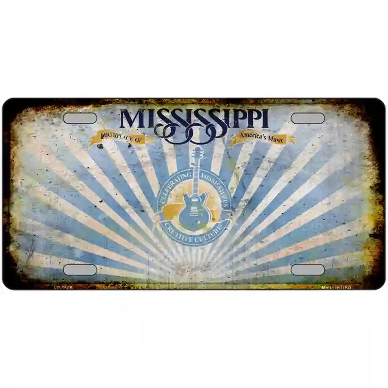 Mississippi Rusty Novelty Metal License Plate 24" x 12" (LLP) / Yes