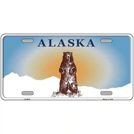 Alaska Bear Novelty Metal License Plate 24" x 12" (LLP)