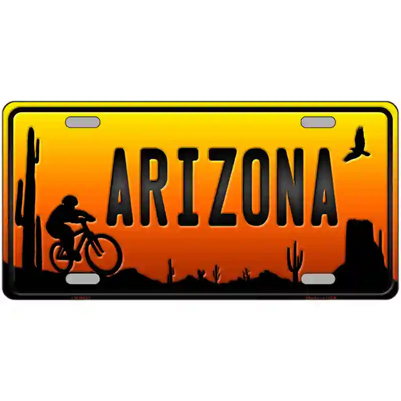 Biker Arizona Scenic Novelty Metal License Plate 24" x 12" (LLP)