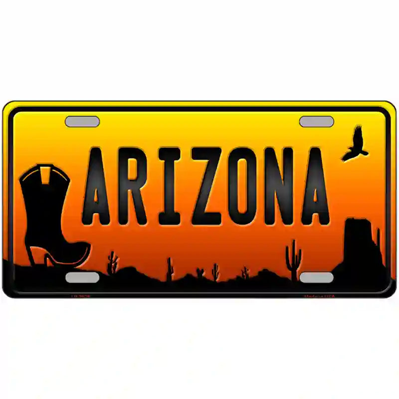 Boot Arizona Scenic Novelty Metal License Plate 24" x 12" (LLP)