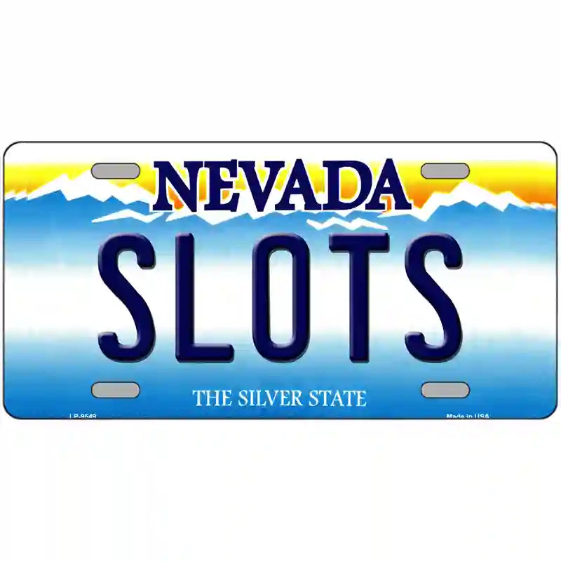 Slots Nevada Novelty Metal License Plate 24" x 12" (LLP)