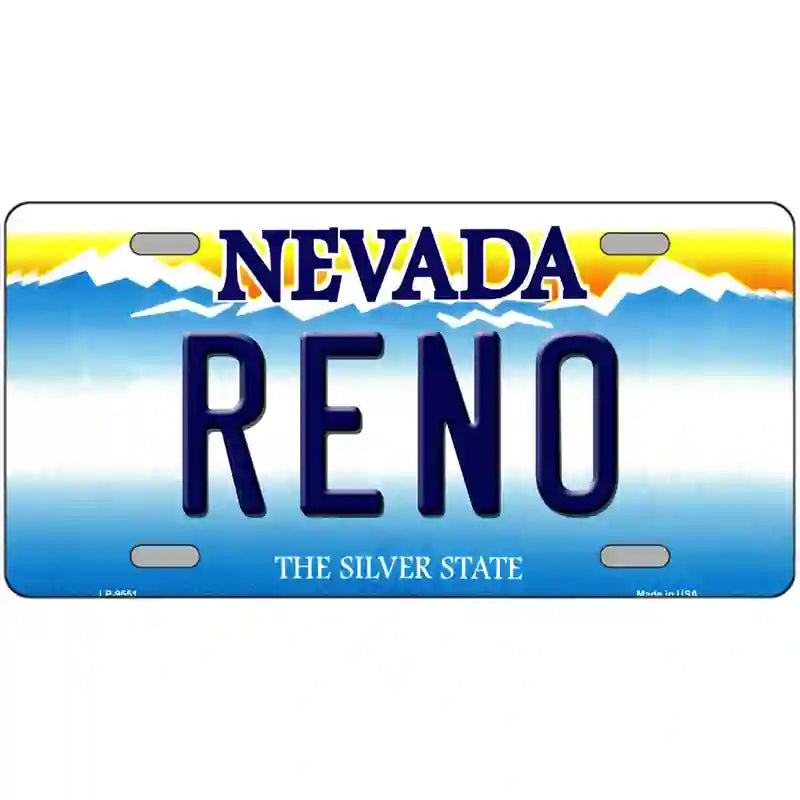 Reno Nevada Novelty Metal License Plate 24" x 12" (LLP)