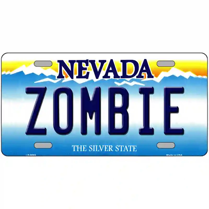 Zombie Nevada Novelty Metal License Plate 24" x 12" (LLP)