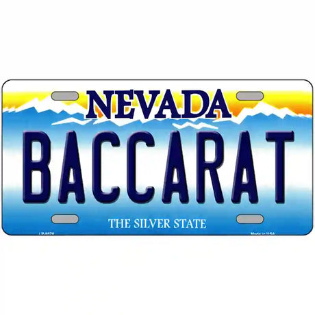 Baccarat Nevada Novelty Metal License Plate 24" x 12" (LLP)