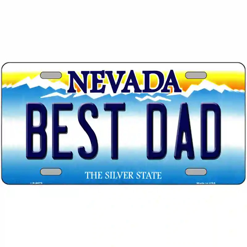 Best Dad Nevada Novelty Metal License Plate 24" x 12" (LLP)