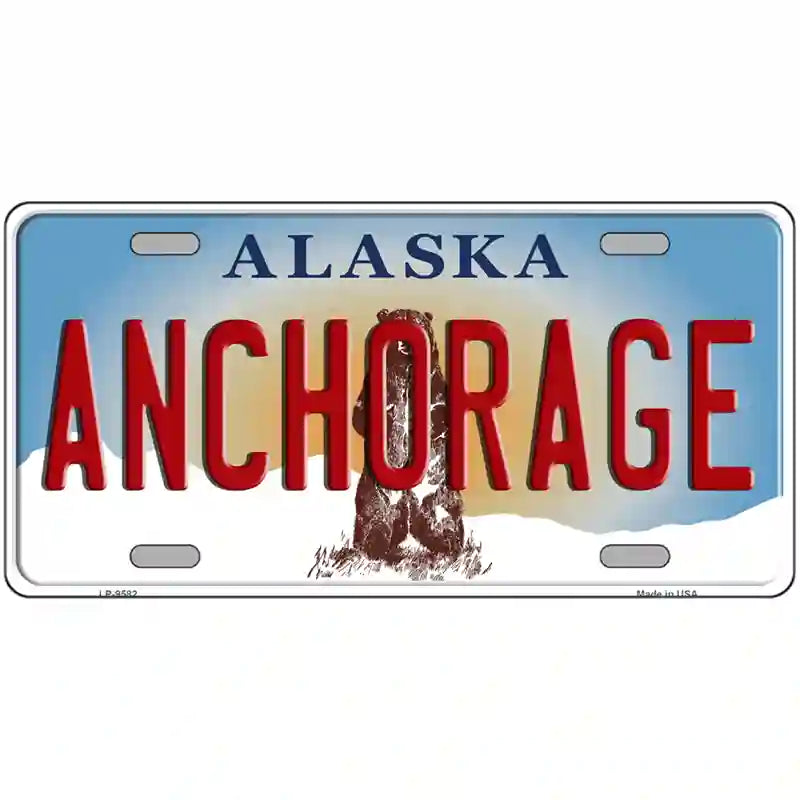 Anchorage Alaska State Novelty Metal License Plate 24" x 12" (LLP)