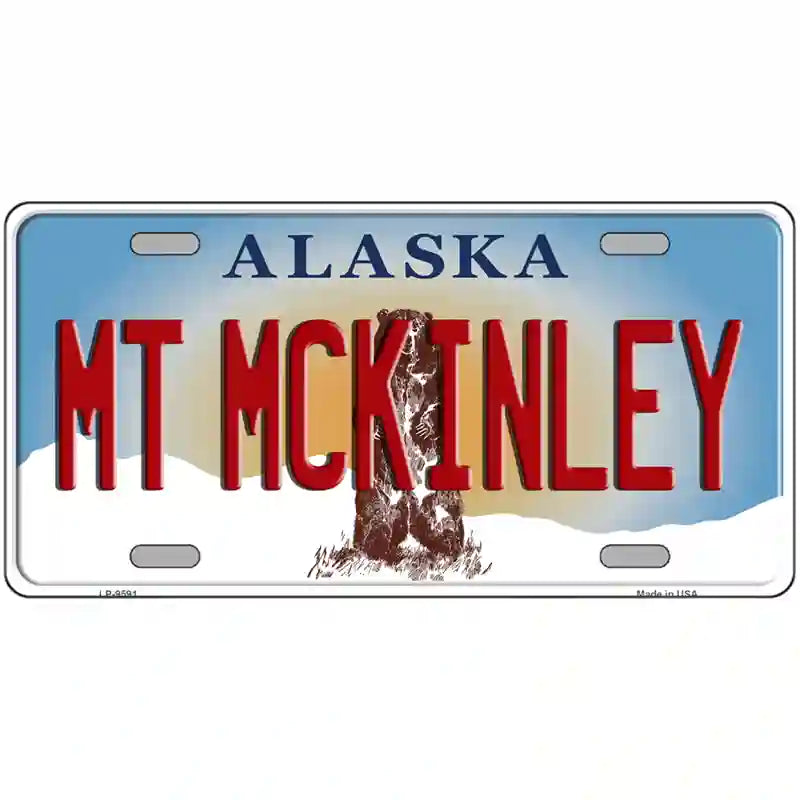 Mt McKinley Alaska State Novelty Metal License Plate 24" x 12" (LLP)