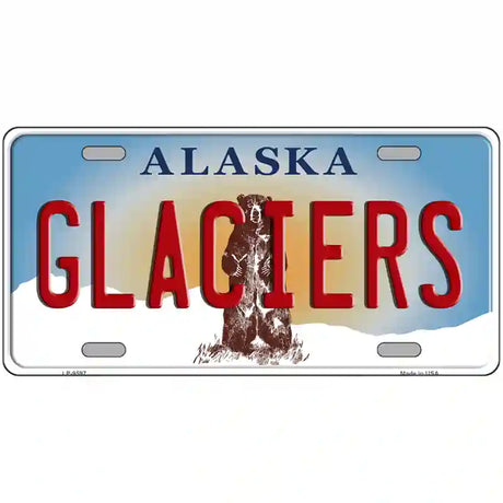 Glaciers Alaska State Novelty Metal License Plate 24" x 12" (LLP)