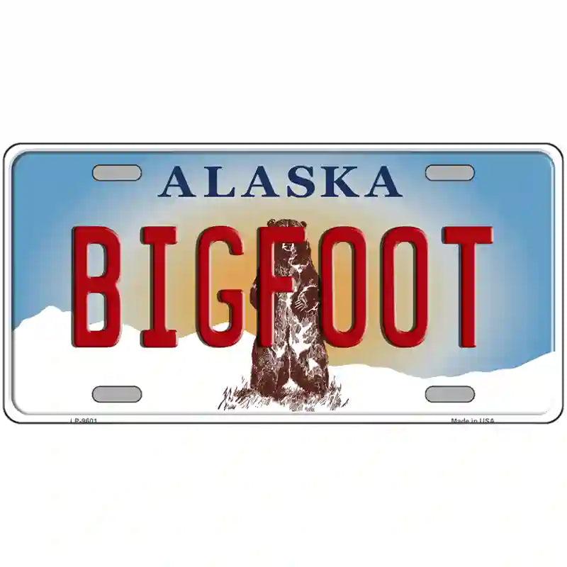 Bigfoot Alaska State Novelty Metal License Plate 24" x 12" (LLP)