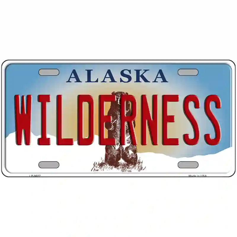 Wilderness Alaska State Novelty Metal License Plate 24" x 12" (LLP)