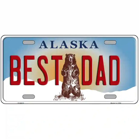 Best Dad Alaska State Novelty Metal License Plate 24" x 12" (LLP)