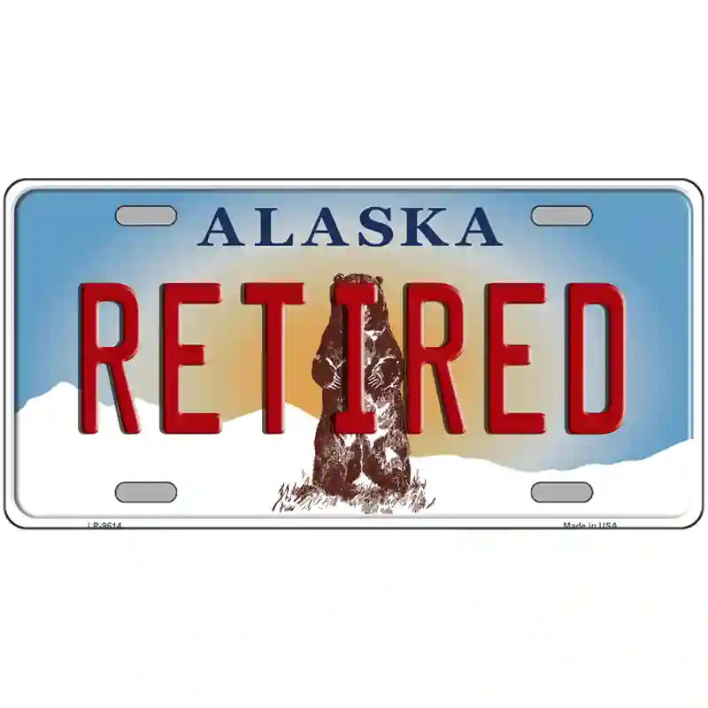 Retired Alaska State Novelty Metal License Plate 24" x 12" (LLP)