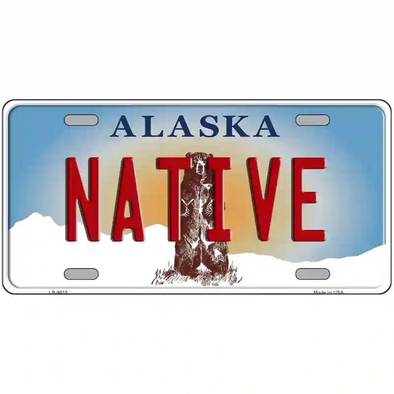 Native Alaska State Novelty Metal License Plate 24" x 12" (LLP)