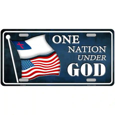 One Nation Under God Novelty Metal License Plate 24" x 12" (LLP)