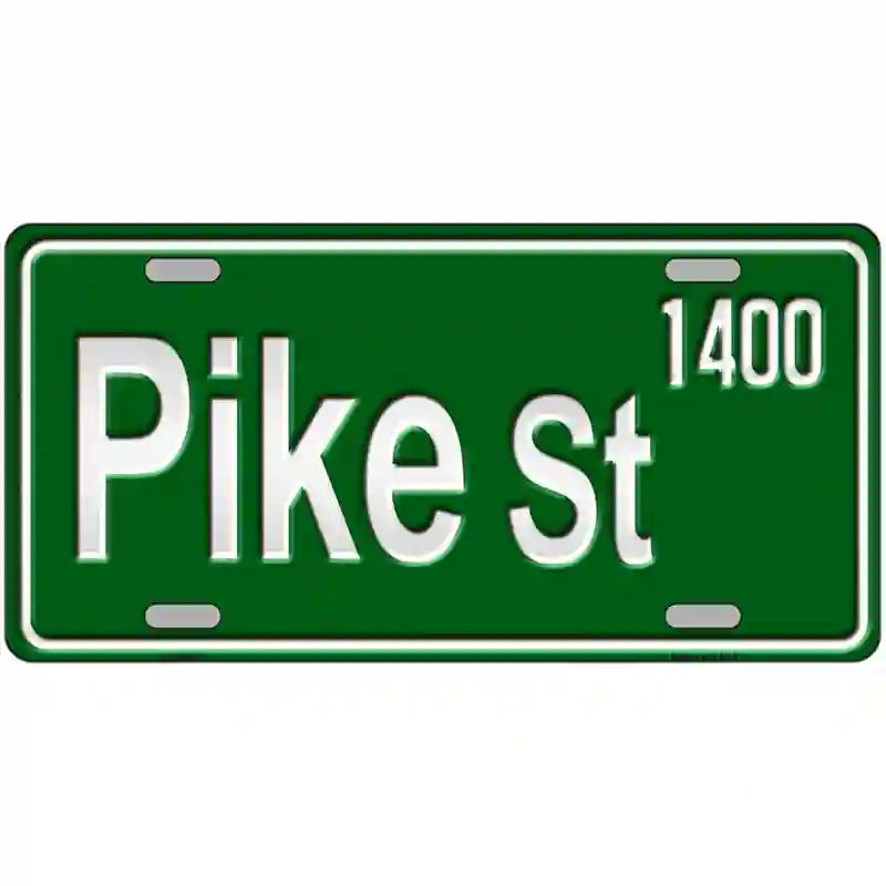 Pike St 1400 Novelty Metal License Plate 24" x 12" (LLP)