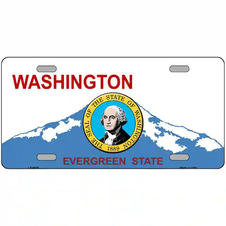 Washington With Seal Novelty Metal License Plate 24" x 12" (LLP)