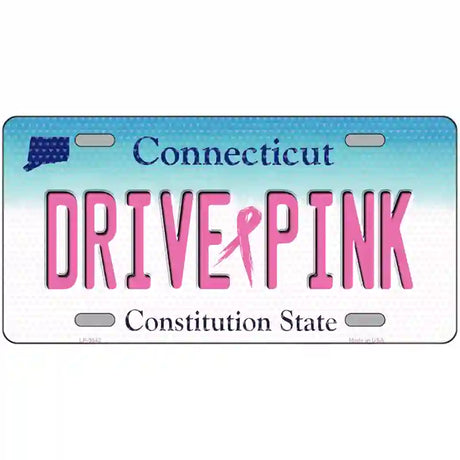 Drive Pink Connecticut Novelty Metal License Plate 24" x 12" (LLP)