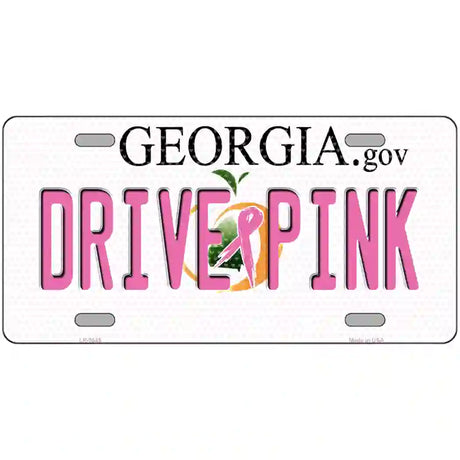 Drive Pink Georgia Novelty Metal License Plate 24" x 12" (LLP)