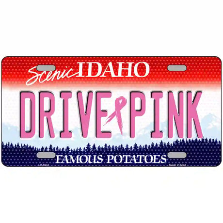 Drive Pink Idaho Novelty Metal License Plate 24" x 12" (LLP)