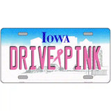 Drive Pink Iowa Novelty Metal License Plate 24" x 12" (LLP)