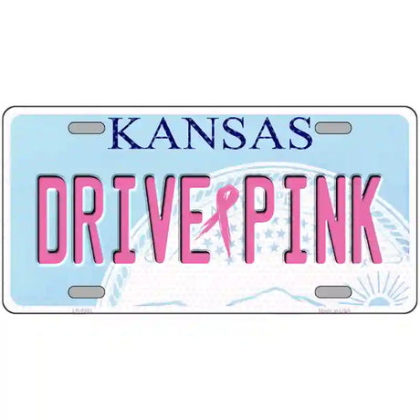 Drive Pink Kansas Novelty Metal License Plate 24" x 12" (LLP)