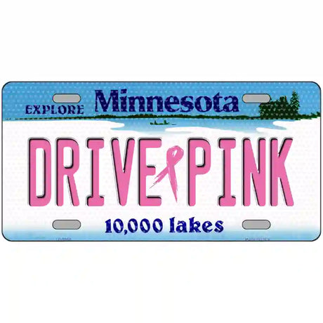 Drive Pink Minnesota Novelty Metal License Plate 24" x 12" (LLP)