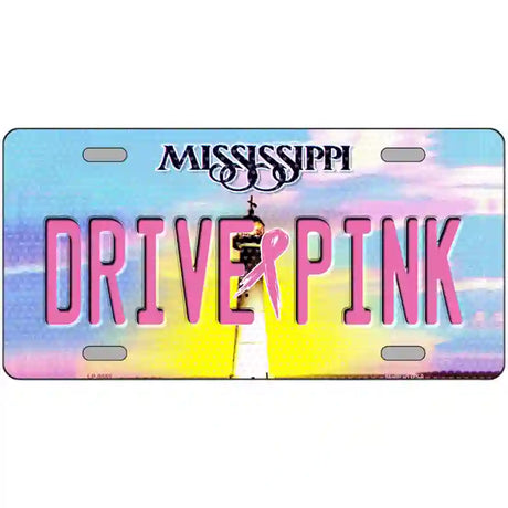 Drive Pink Mississippi Novelty Metal License Plate 24" x 12" (LLP)