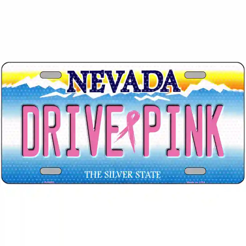 Drive Pink Nevada Novelty Metal License Plate 24" x 12" (LLP)