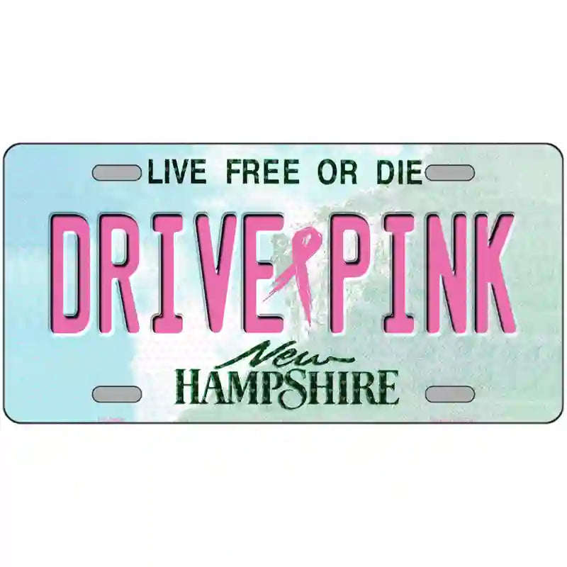 Drive Pink New Hampshire Novelty Metal License Plate 24" x 12" (LLP)