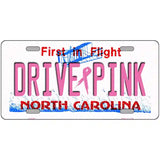 Drive Pink North Carolina Novelty Metal License Plate 24" x 12" (LLP)