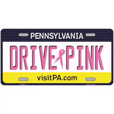 Drive Pink Pennsylvania Novelty Metal License Plate 24" x 12" (LLP)