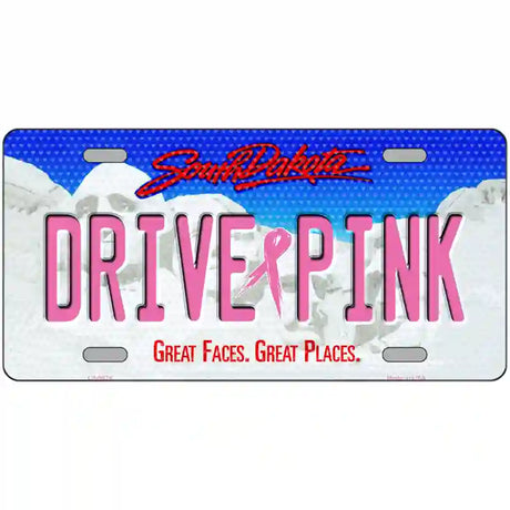 Drive Pink South Dakota Novelty Metal License Plate 24" x 12" (LLP)