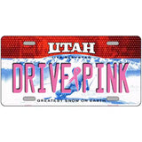 Drive Pink Utah Novelty Metal License Plate 24" x 12" (LLP)