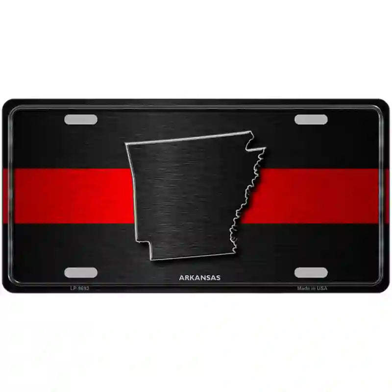 Arkansas Thin Red Line Metal Novelty License Plate 24" x 12" (LLP)